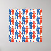 Cowboy & Cowgirl Americana Canvas Afdruk (Voorkant)
