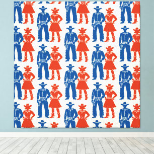 Cowboy & Cowgirl Americana Canvas Afdruk
