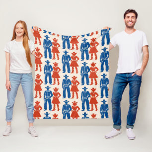 Cowboy & Cowgirl Americana Fleece Deken