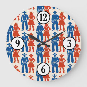 Cowboy & Cowgirl Americana Grote Klok