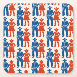 Cowboy & Cowgirl Americana Kartonnen Onderzetters