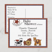 Cowboy/Cowgirl Baby shower Uitnodiging Briefkaart (Voorkant / Achterkant)