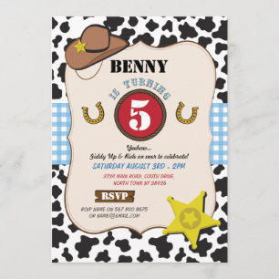 Cowboy Cowgirl Birthday Party Cow Boy Uitnodiging