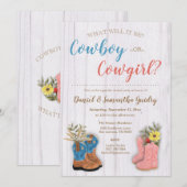 Cowboy/Cowgirl Bootie Geslacht Onthullen Kaart (Voorkant / Achterkant)