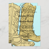 Cowboy Cowgirl Boots Westerne bruiloft Kaart (Voorkant / Achterkant)