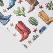 Cowboy Cowgirl Boots Westerne Cactus Tissuepapier (Detail)