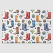 Cowboy Cowgirl Boots Westerne Cactus Tissuepapier (Voorkant)