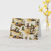  Cowboy Cowgirl Card Kaart (Gele Bloem)
