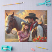 Cowboy Cowgirl en een Western Paard  Tissuepapier (Craft)