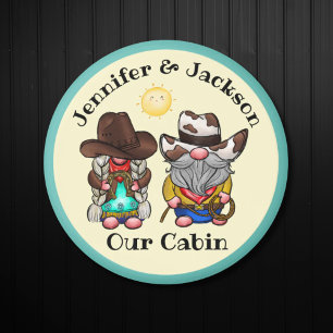 Cowboy & Cowgirl Gnome Paar Cruise Door Marker Magneet