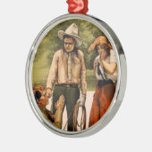  Cowboy Cowgirl kerstboomversiering Metalen Ornament (Links)