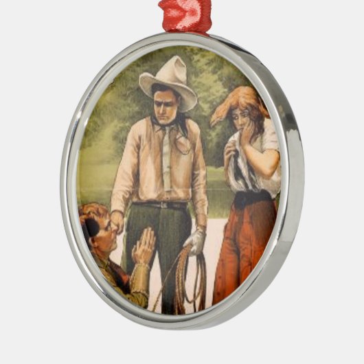  Cowboy Cowgirl kerstboomversiering Metalen Ornament (Links)