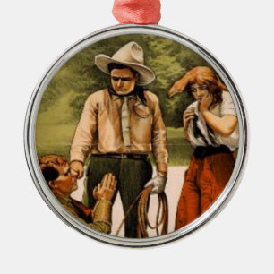  Cowboy Cowgirl kerstboomversiering Metalen Ornament