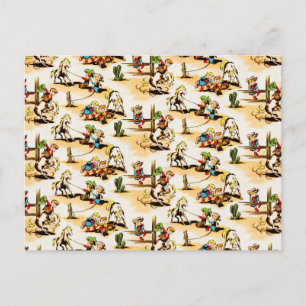 Cowboy Cowgirl Land Kinder Pony Cactus Briefkaart