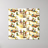  Cowboy Cowgirl Land Kinder Pony Cactus Canvas Afdruk (Voorkant)