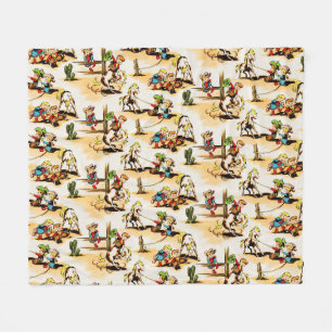 Cowboy Cowgirl Land Kinder Pony Cactus Fleece Deken