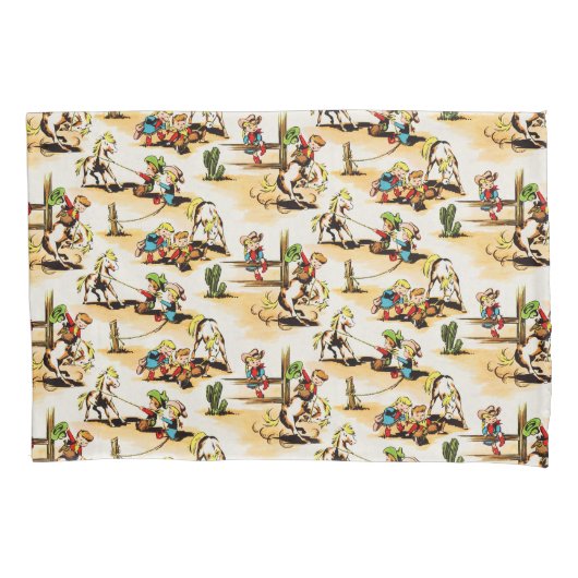  Cowboy Cowgirl Land Kinder Pony Cactus Kussensloop (Voorkant)