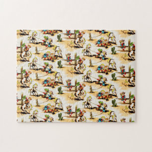 Cowboy Cowgirl Land Kinder Pony Cactus Legpuzzel