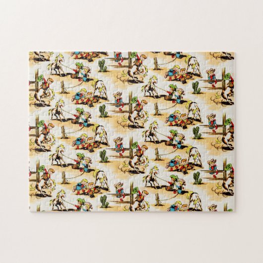  Cowboy Cowgirl Land Kinder Pony Cactus Legpuzzel (Horizontaal)