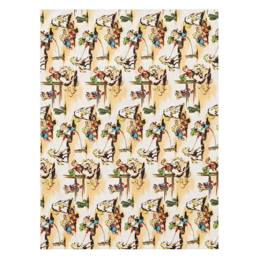  Cowboy Cowgirl Land Kinder Pony Cactus Tafelkleed (Voorkant)