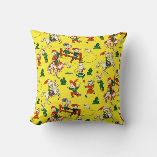  cowboy - cowgirl - paarden - Westerne Ranch Kussen (Voorkant)