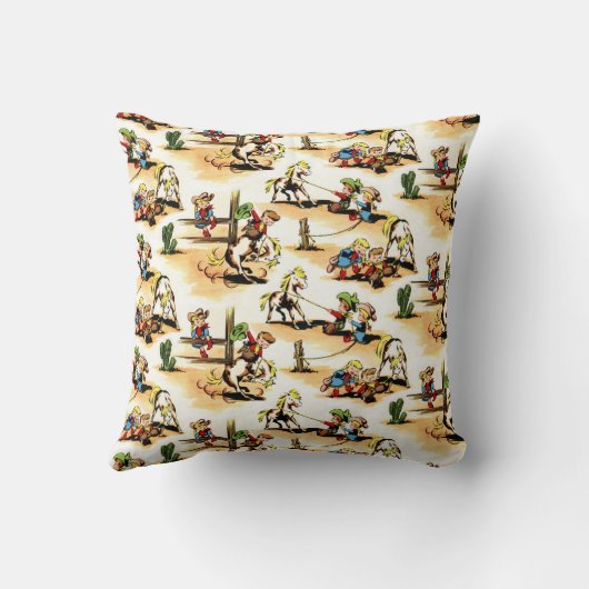  cowboy - cowgirl - paarden - Westerne Ranch Kussen (Achterkant)