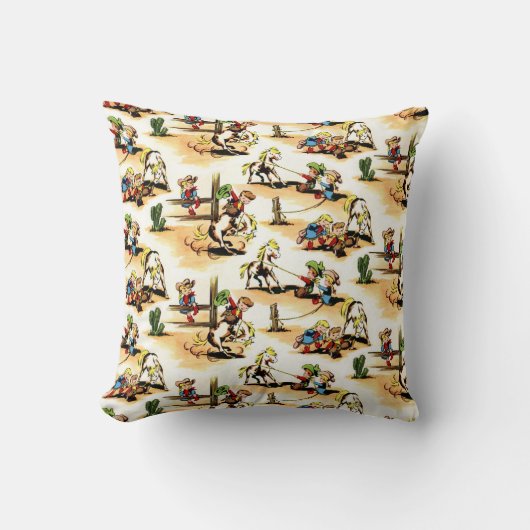  cowboy - cowgirl - paarden - Westerne Ranch Kussen (Voorkant)