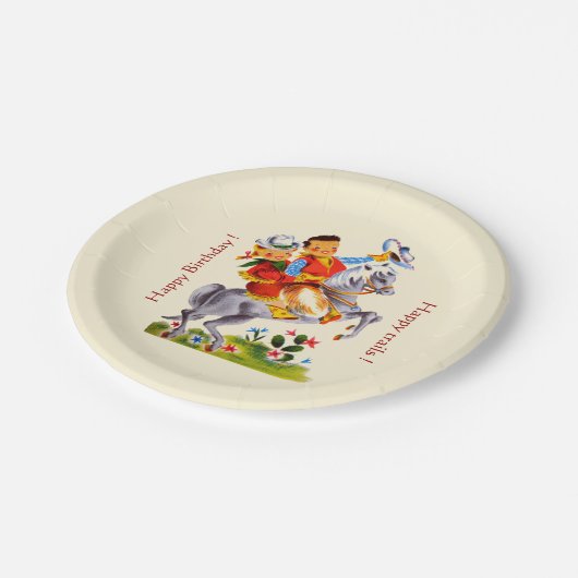 Cowboy Cowgirl Party Papieren Bordje (Gekanteld)