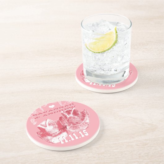 Cowboy Cowgirl Pet  Anniversay Onderzetter (Zijkant)