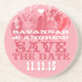 Cowboy Cowgirl Pet  Opslaan Datum cadeaus Zandsteen Onderzetter (Voorkant)