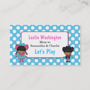 Cowboy & Cowgirl Play Date Card Contactkaartje