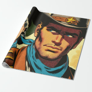 Cowboy/Cowgirl Retro Comics Cadeaupapier