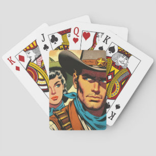 Cowboy/Cowgirl Retro Strips Pokerkaarten