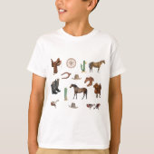 Cowboy Cowgirl Rodeo Landenpatroon T-shirt (Voorkant)