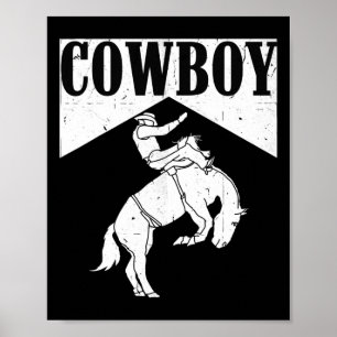 Cowboy Cowgirl Rodeo Paardrijden Land Western Poster