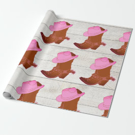 Cowboy Cowgirl Rustic Pink Cadeaupapier
