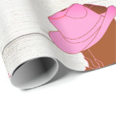 Cowboy Cowgirl Rustic Pink Cadeaupapier (Rol Hoek)