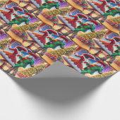 Cowboy Cowgirl Santa Country Dansers Kerstmis Cadeaupapier (Hoek)