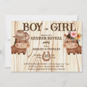 Cowboy cowgirl sekse onthult feest leuk baby paard kaart (Voorkant)