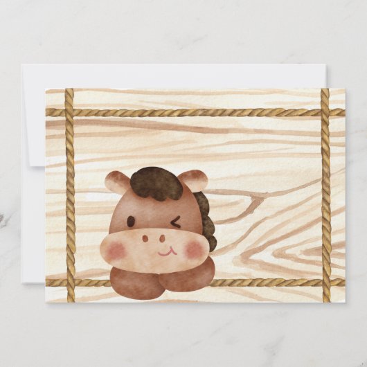 Cowboy cowgirl sekse onthult feest leuk baby paard kaart (Achterkant)