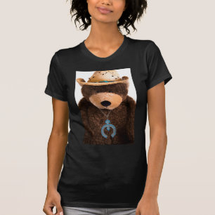 Cowboy Cowgirl Teddy Bear Western Turquoise Pet T-shirt
