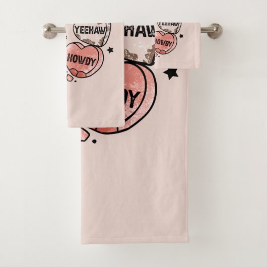 Cowboy Cowgirl Theme Hearts Bad Handdoek (Insitu)