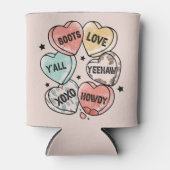 Cowboy Cowgirl Theme Hearts Blikjeskoeler (Voorkant)