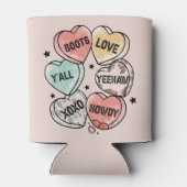 Cowboy Cowgirl Theme Hearts Blikjeskoeler (Achterkant)