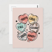 Cowboy Cowgirl Theme Hearts Briefkaart (Voorkant / Achterkant)