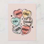 Cowboy Cowgirl Theme Hearts Briefkaart (Voorkant)