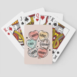 Cowboy Cowgirl Theme Hearts Fleece Pokerkaarten