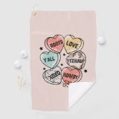 Cowboy Cowgirl Theme Hearts Golfhanddoek (Insitu)