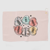 Cowboy Cowgirl Theme Hearts Golfhanddoek (Horizontaal)