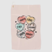 Cowboy Cowgirl Theme Hearts Golfhanddoek (Voorkant)